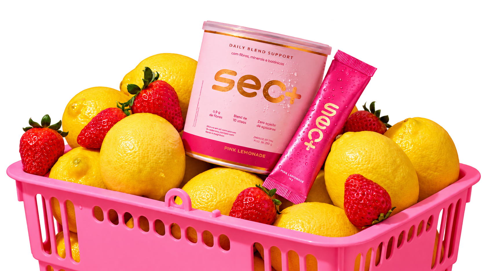 Latas do SEC+ drink metabólico sabor pink lemonade